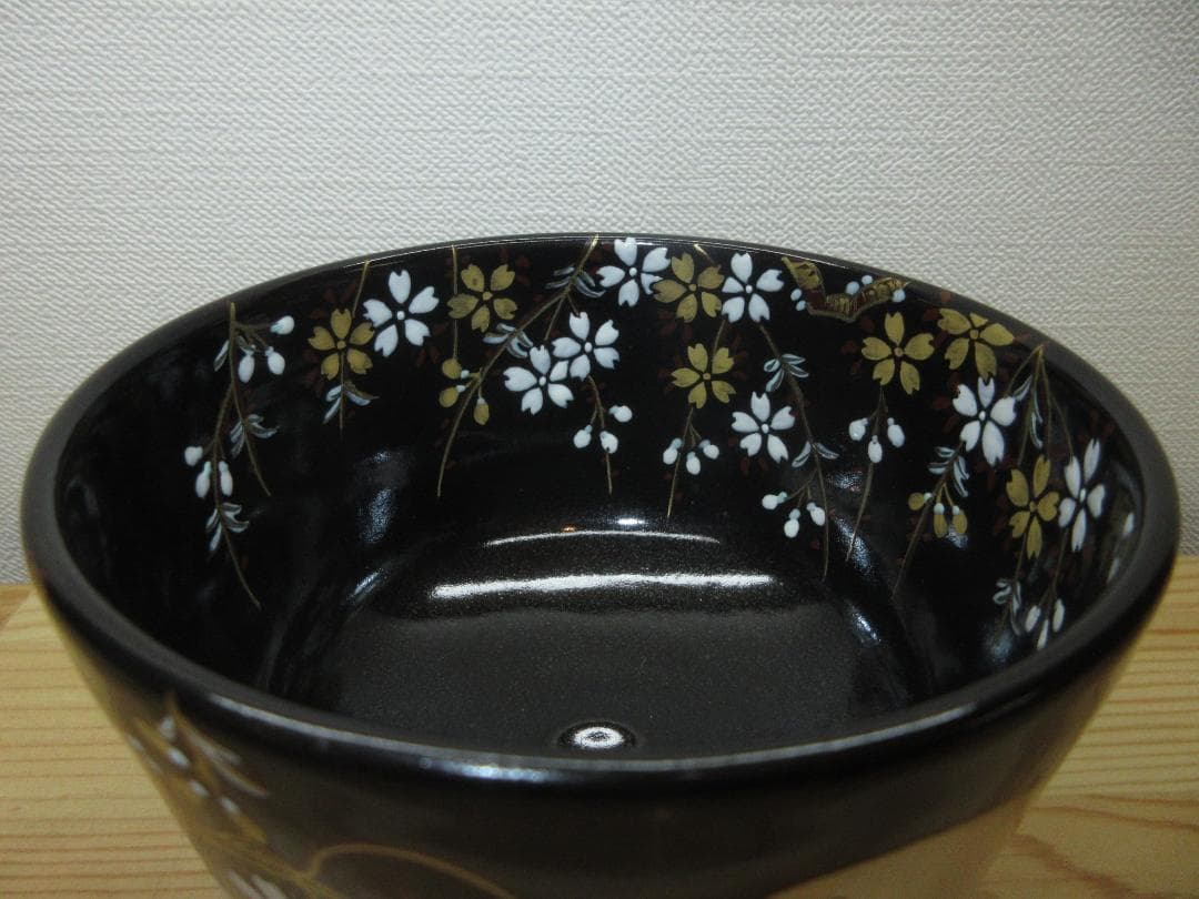 送料込【逢絢亭・新品】茶道具 茶碗 京焼 春の宵の図 錦光山香峰 共箱入り