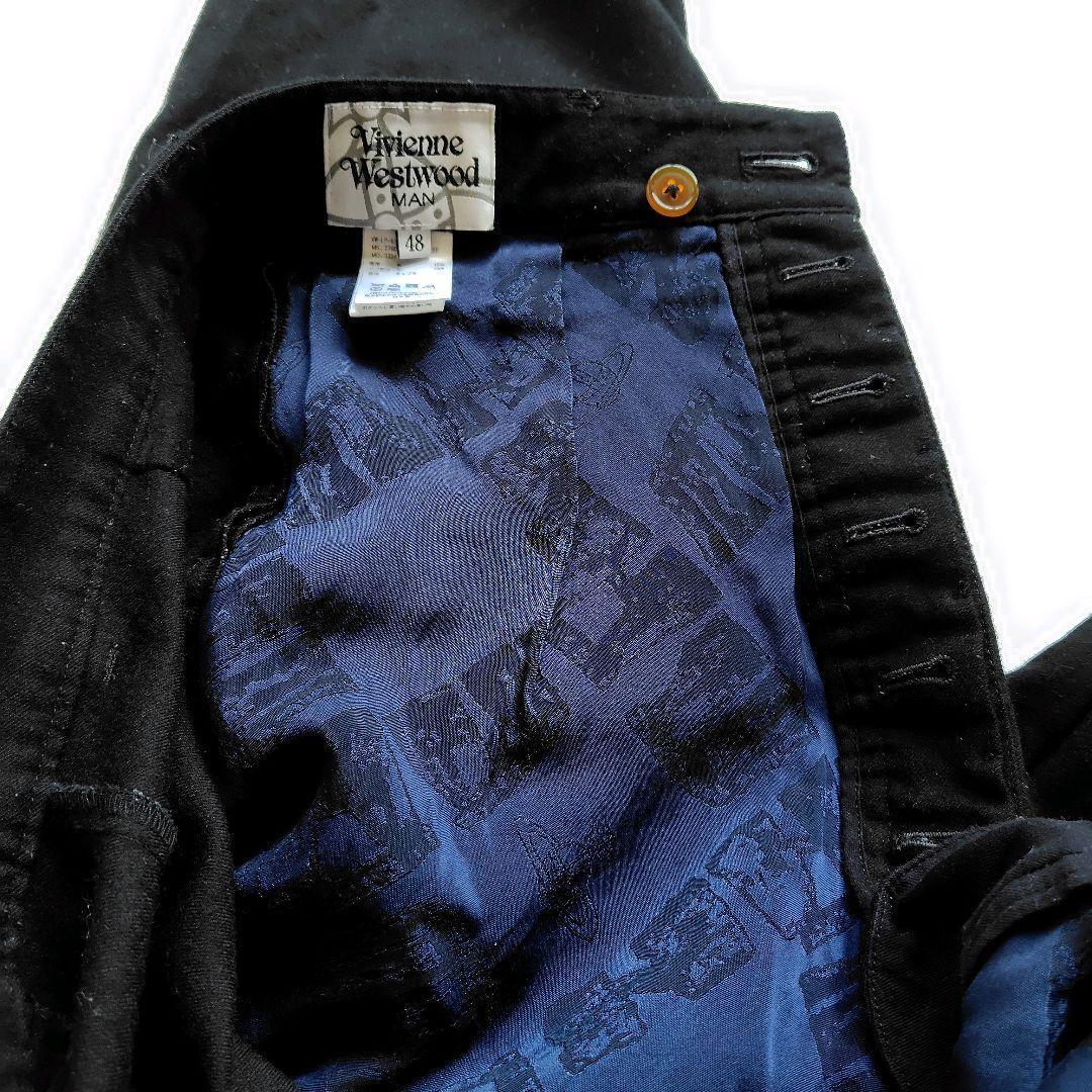 ヴィヴィアンウエストウッドマン 変形 リブ切り替えサルエルパンツ黒　L