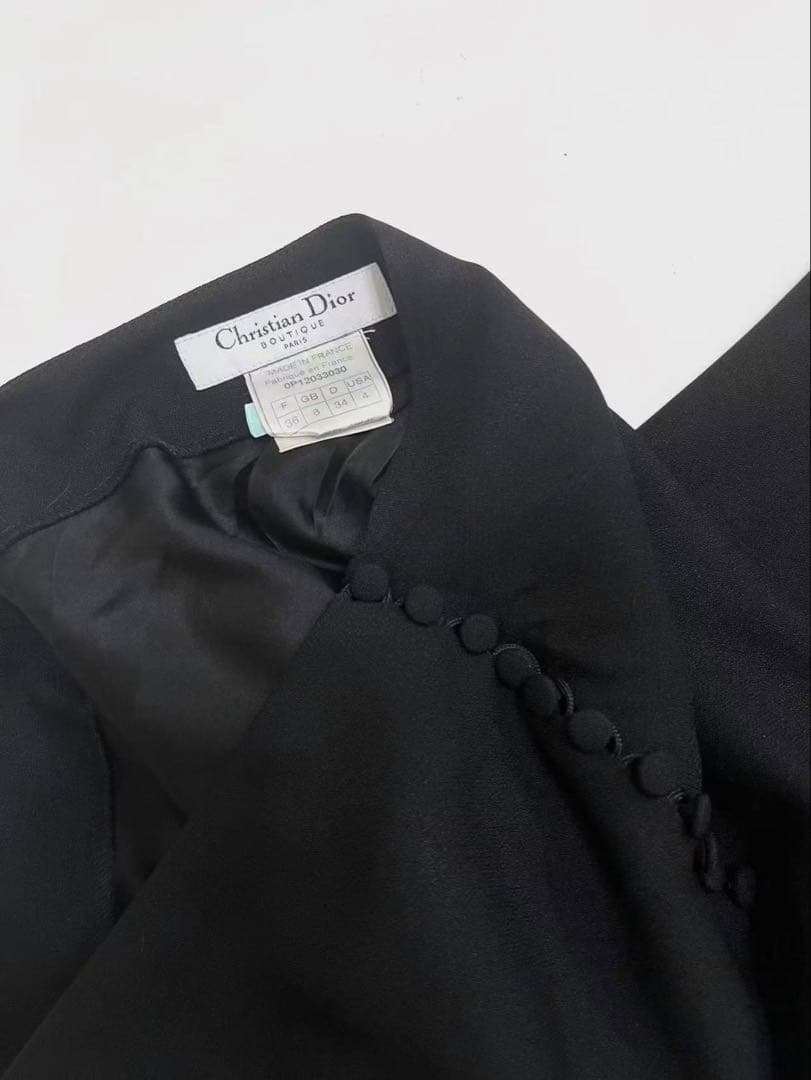 Christian Diorブラック フレアスカート レース裾