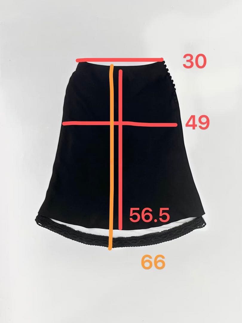 Christian Diorブラック フレアスカート レース裾