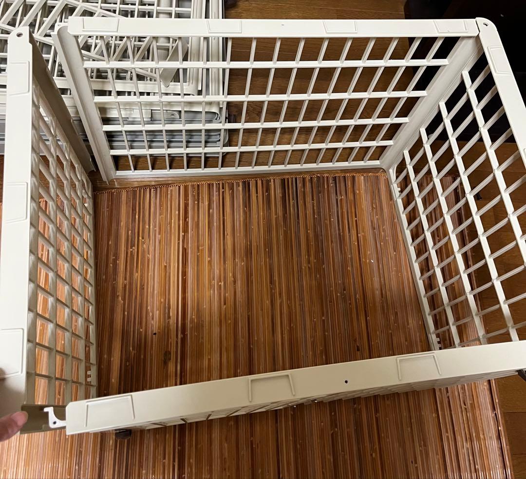 キャスター、天ドア付きキャットケージ２段●プラスチック、樹脂製●匿名配送込み