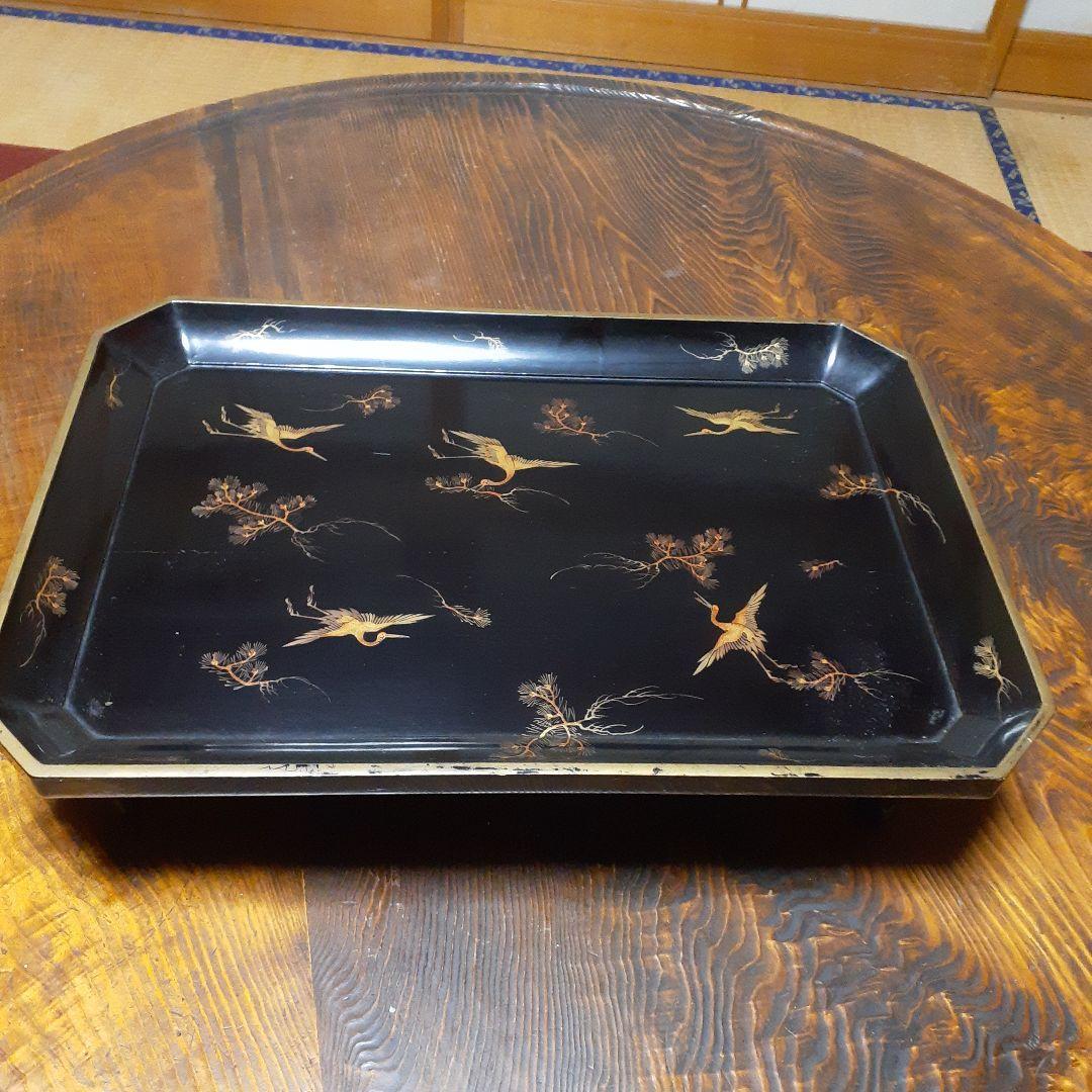 江戸時代黒漆お盆