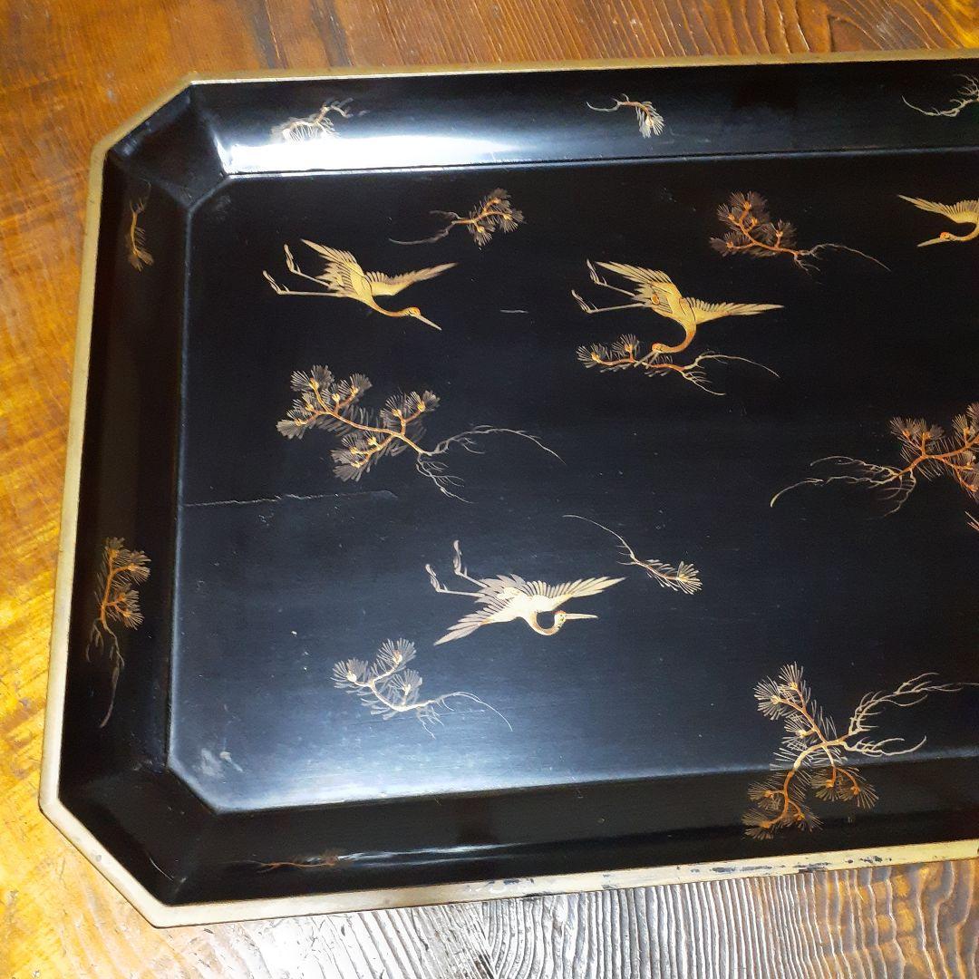 江戸時代黒漆お盆