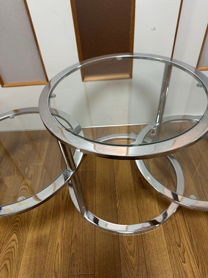 ミッドセンチュリー　丸型　ラウンドテーブル　ヴィンテージ　4段