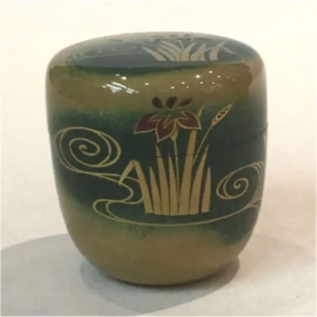 【茶道具】大多尾重則作　杜若　内銀地　棗