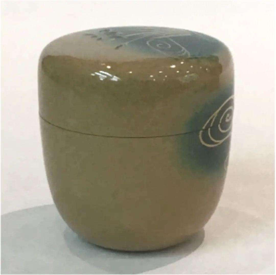 【茶道具】大多尾重則作　杜若　内銀地　棗