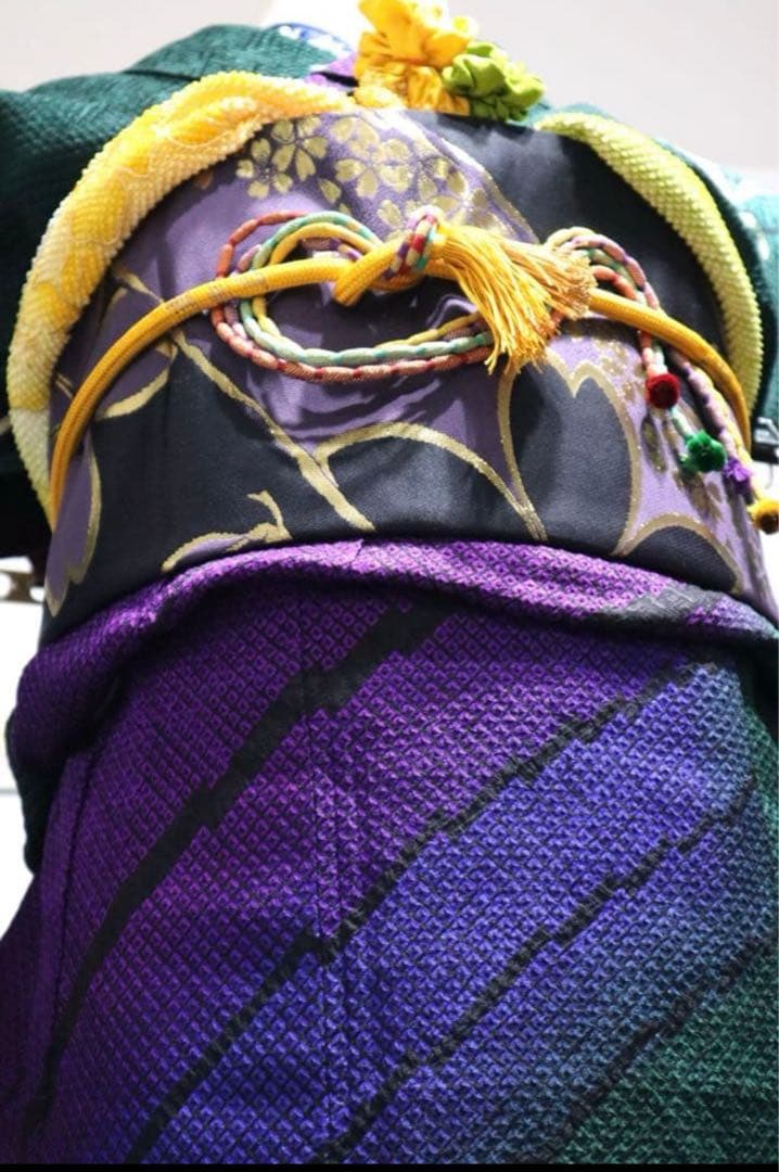 振袖フルセット✨振袖、帯、帯揚げ、帯締め、重ね襟とリボンの７点セット✨