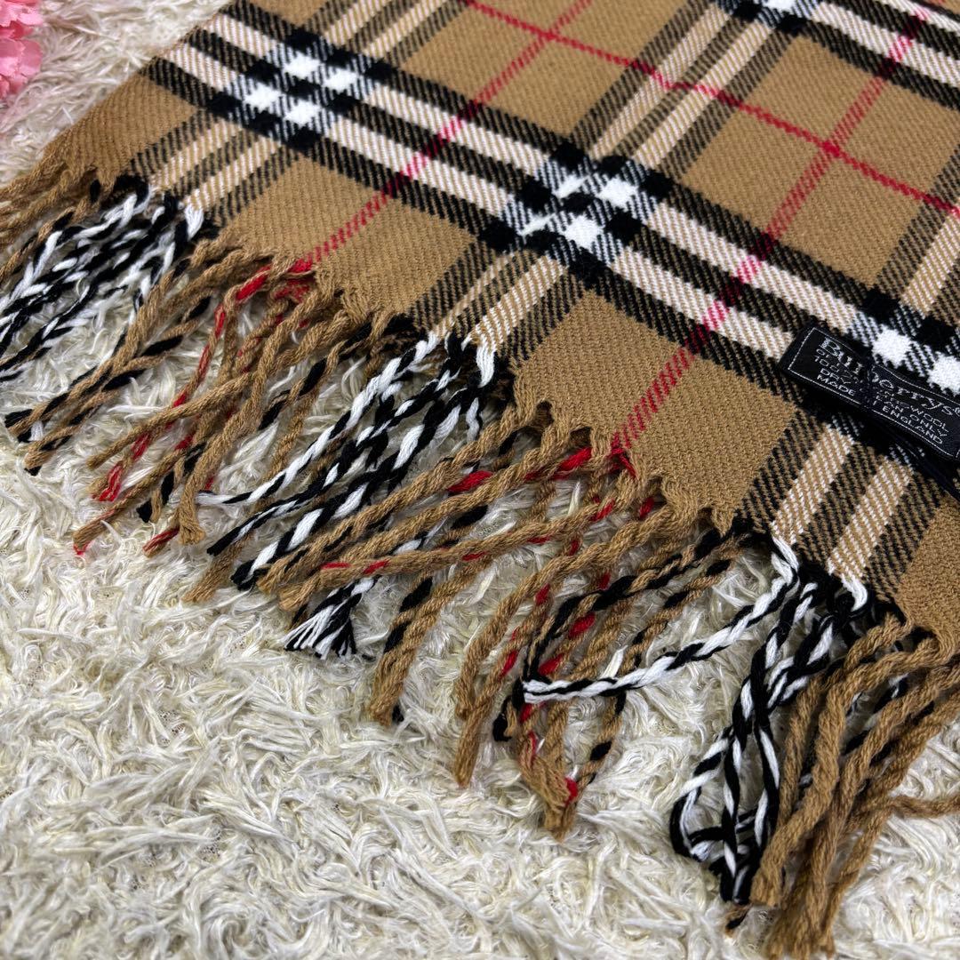 タグ付き新品　バーバリーズ　イギリス製　チェック柄　ウール　ロングマフラー