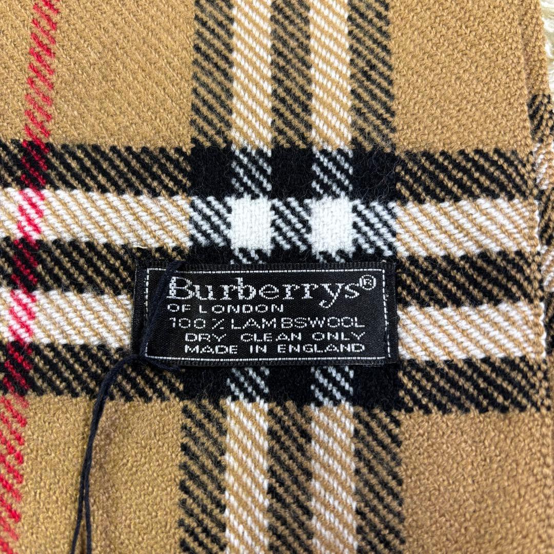 タグ付き新品　バーバリーズ　イギリス製　チェック柄　ウール　ロングマフラー
