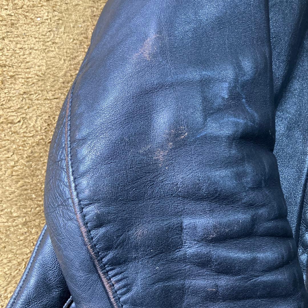 schott サイズ36茶芯 ブラックレザーシングルライダースジャケット