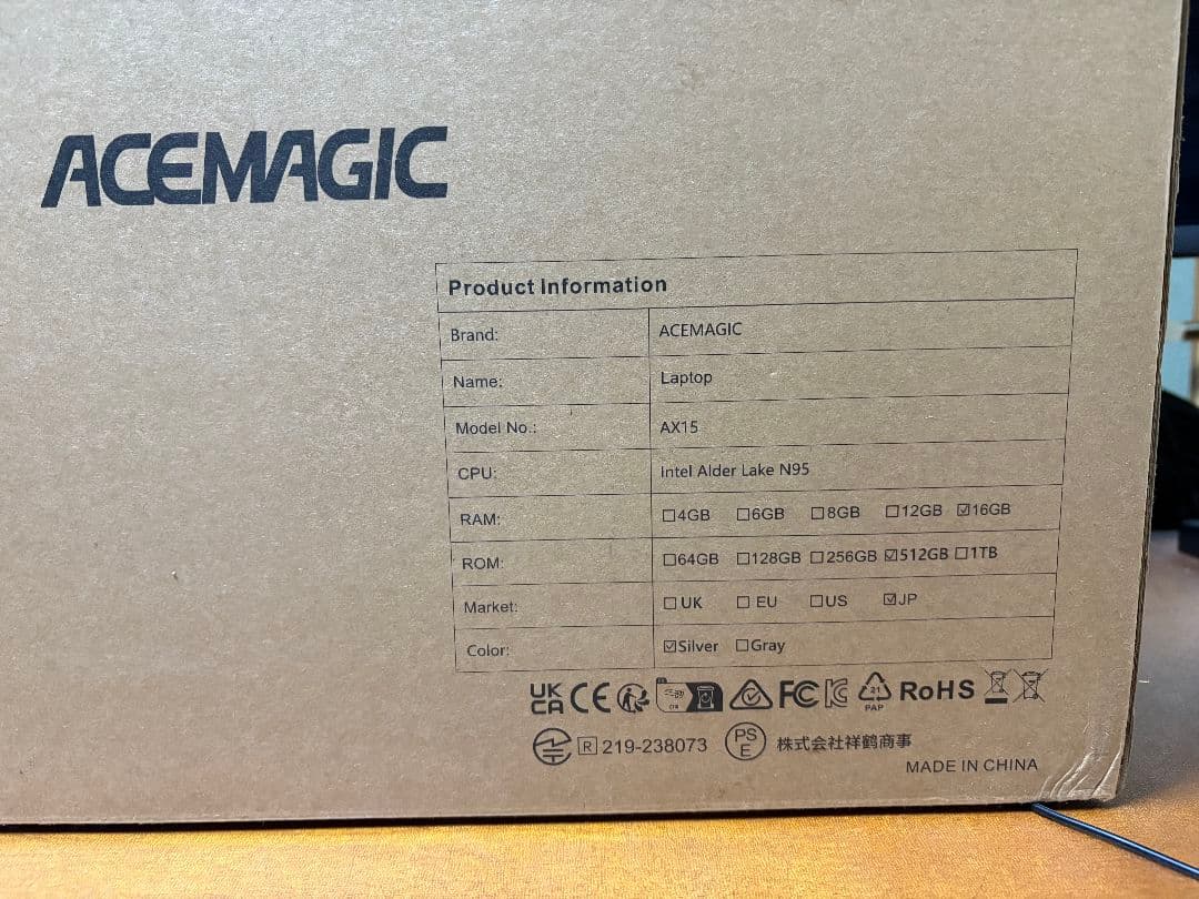 t*n様 ACEMGIC 15.6インチノートPC 本体