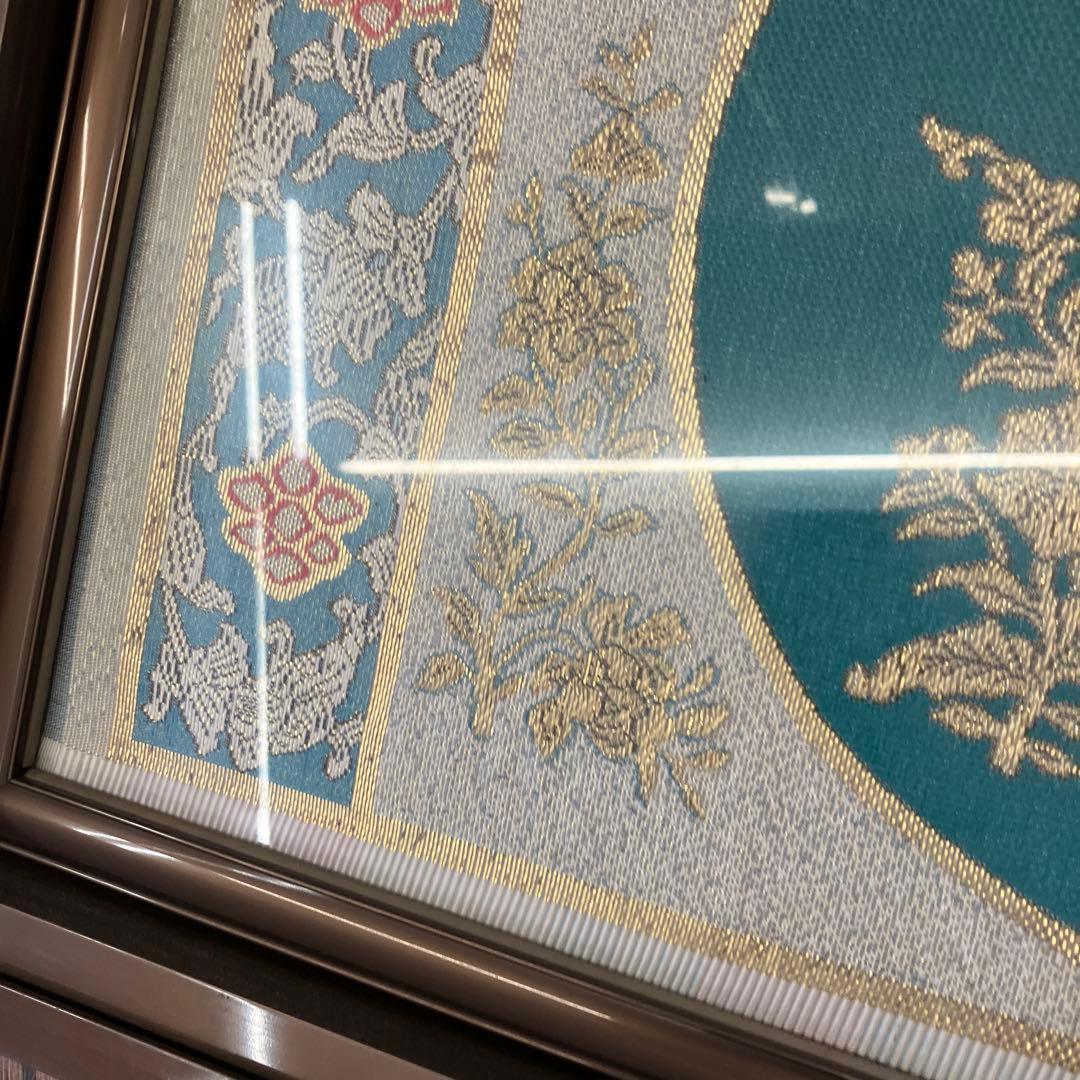 昭和レトロ 龍村美術織物 金孔雀図 刺繍画 壁掛け 絵画 アート 芸術 美術