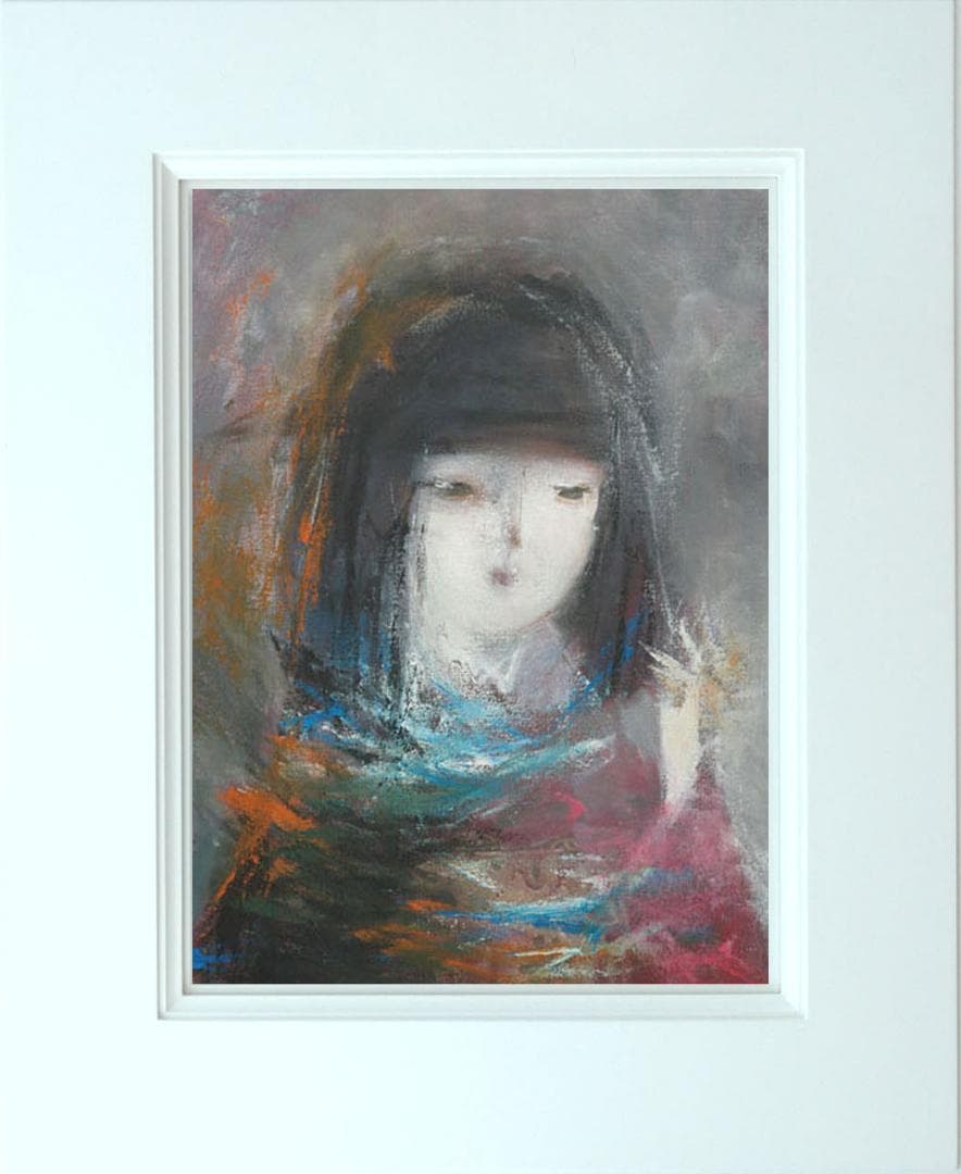 油絵 絵 絵画 インテリア 額付(白) F6-050513 人物 女性像