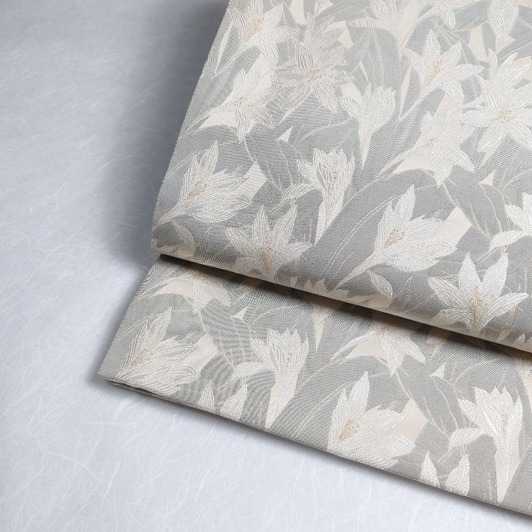 正絹 袋帯 六通柄 白花図案 極上 逸品 おすすめ品