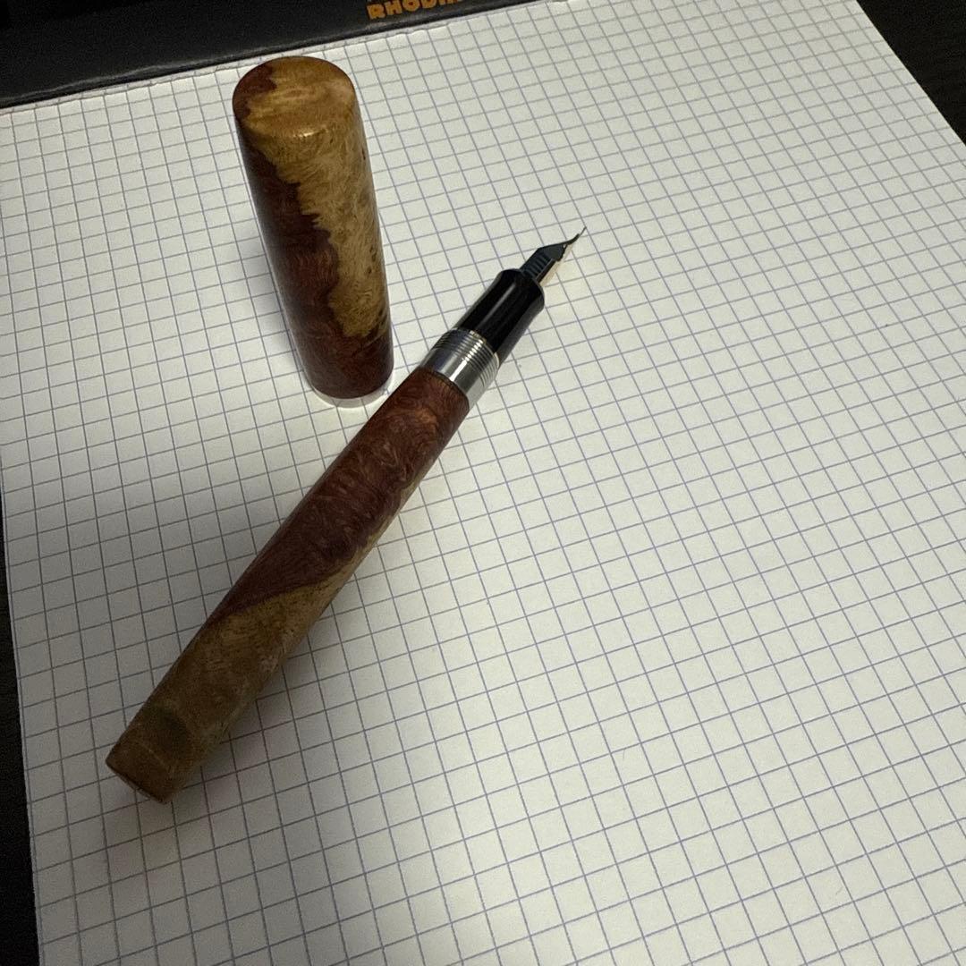 工房 楔　花梨瘤の万年筆(PILOTフォルカンk14ペン先付き)