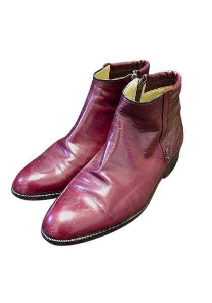 サンローラン　ショートブーツ　バーガンディ