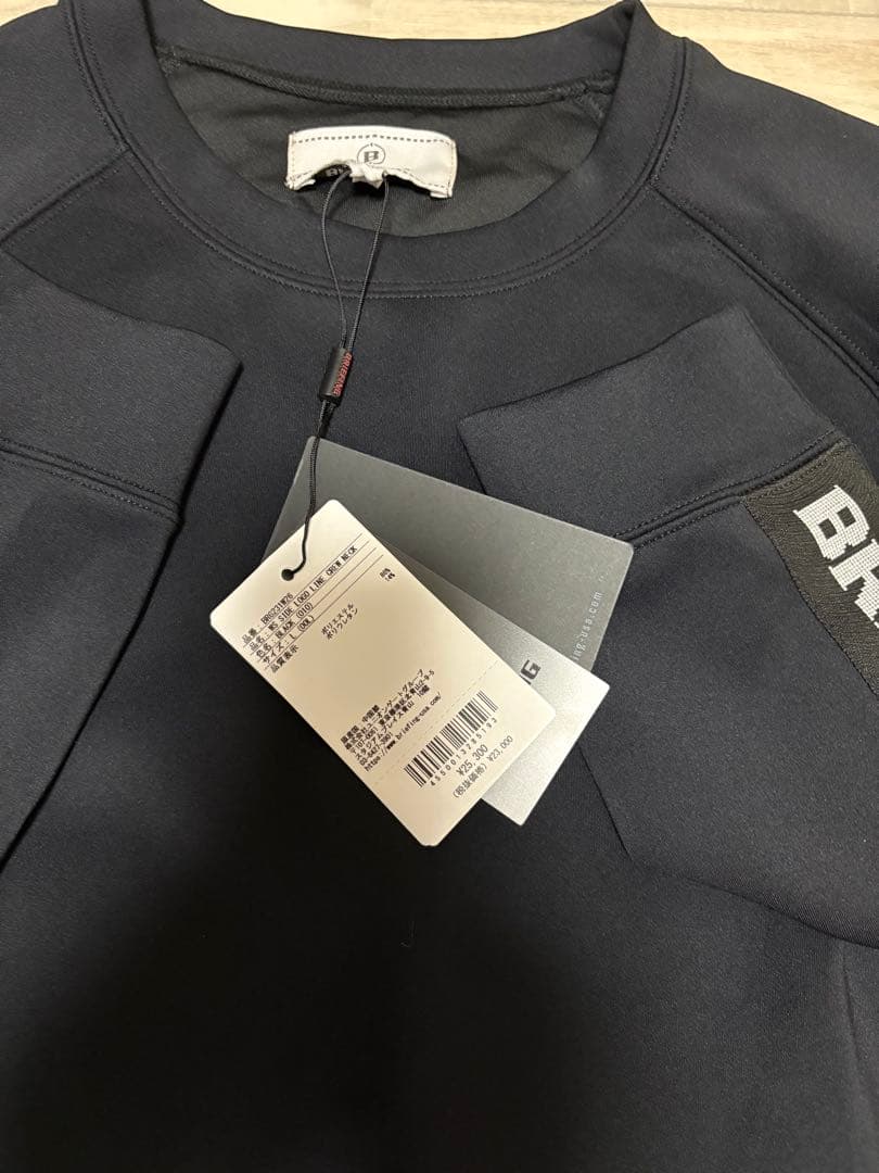 BRIEFING ラインロゴ　ブラック トレーナー L