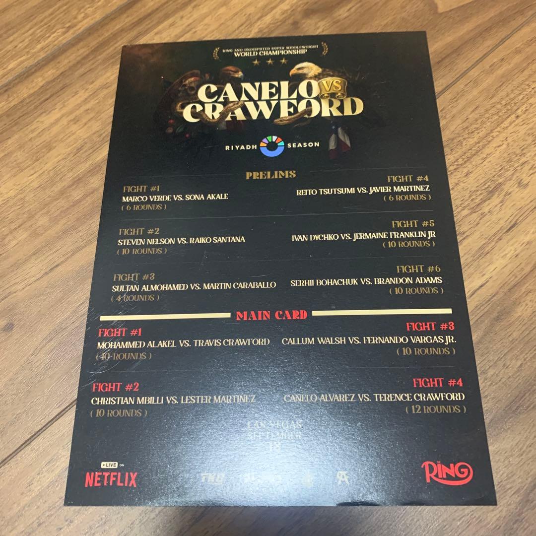 おまけ付 公式 カネロ クロフォード 現地ラスベガス購入 マッチTシャツ