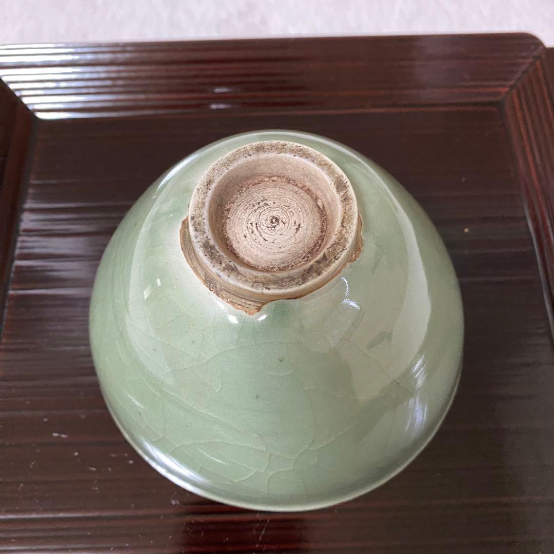 茶道具　青楽茶碗