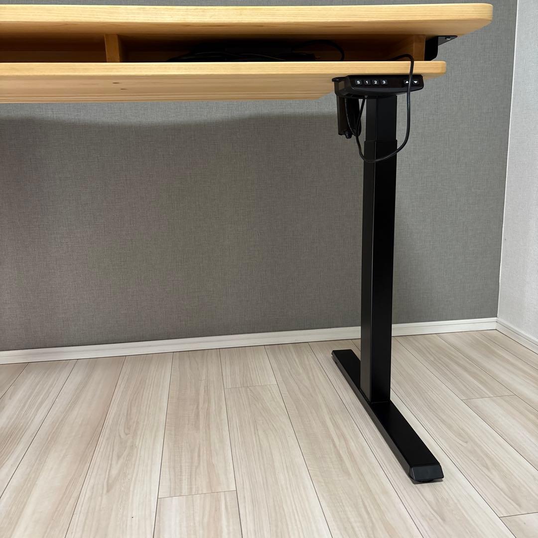 国産無垢材ヒノキ昇降デスク　キシル　N120