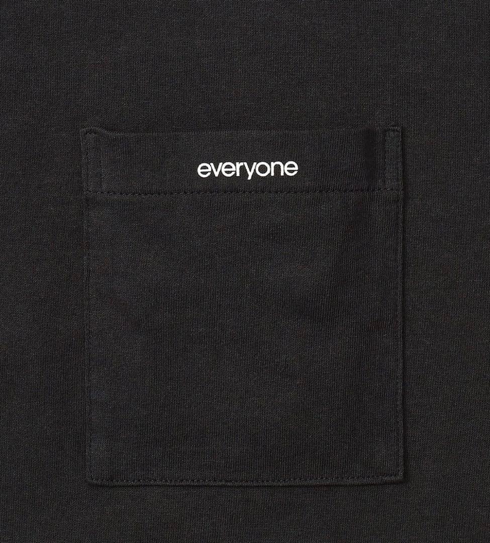 everyone ブラック ポケットTシャツ