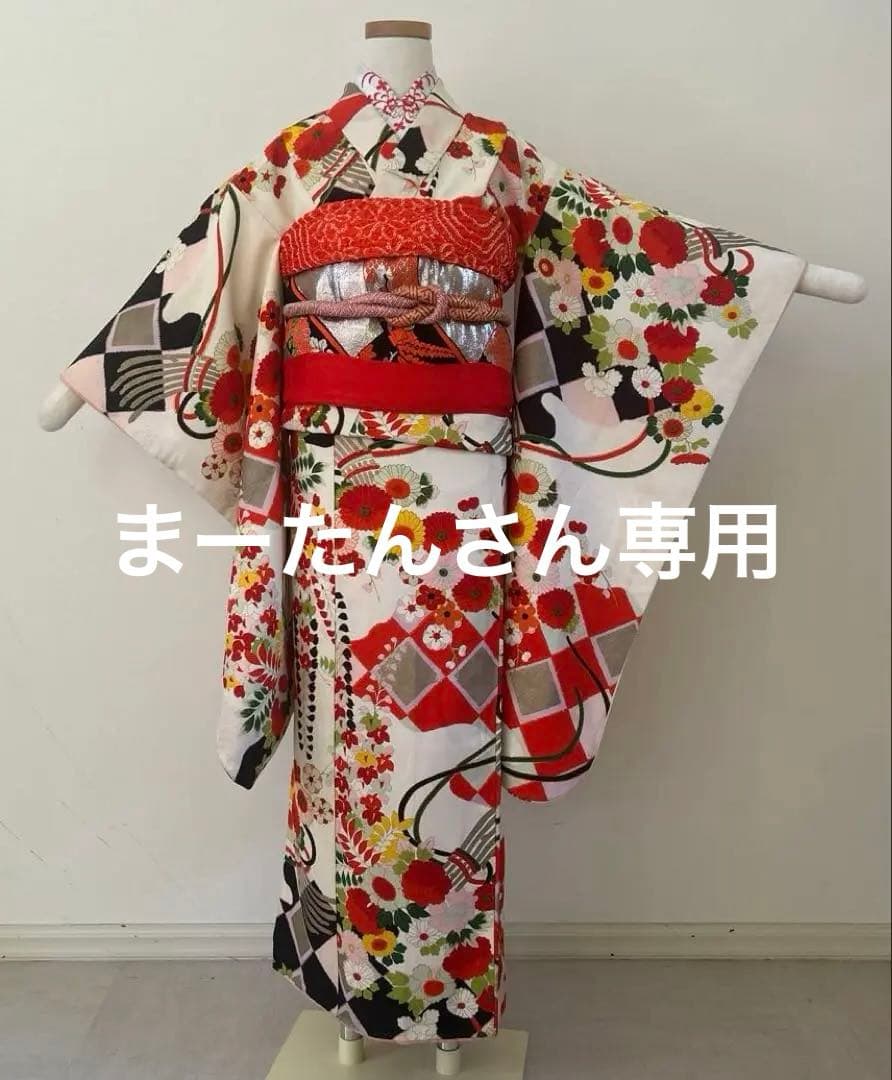 7歳七五三　十三詣り　身丈140cm アンティーク正絹着物、帯、小物セット