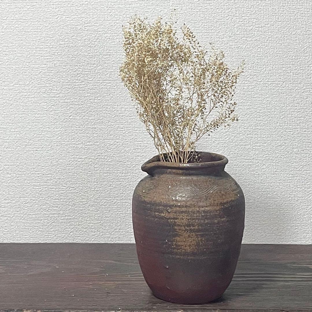 古備前 雀口 鳶口 壺 窯印 櫛目波状文 小壷 蹲 花器 花入