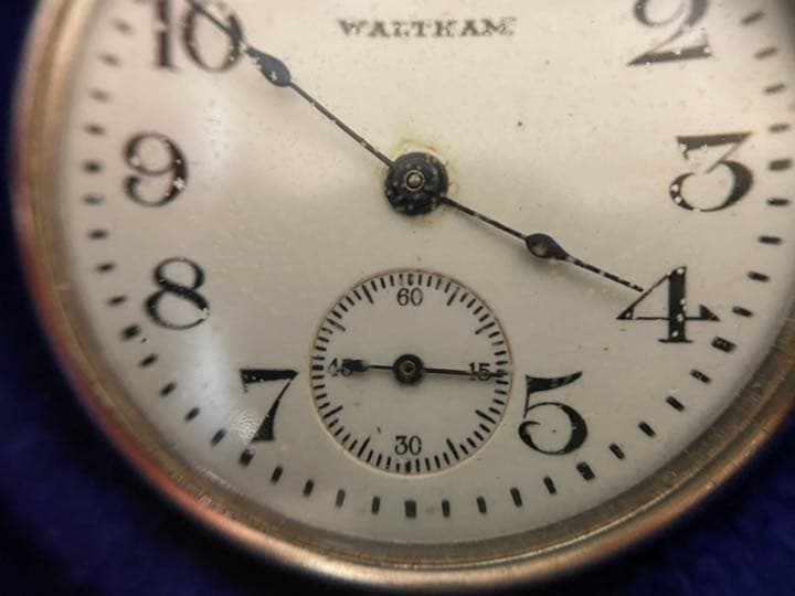 三越呉服店購入 WALTHAM pure pm 純プラチナケース刻印 懐中時計