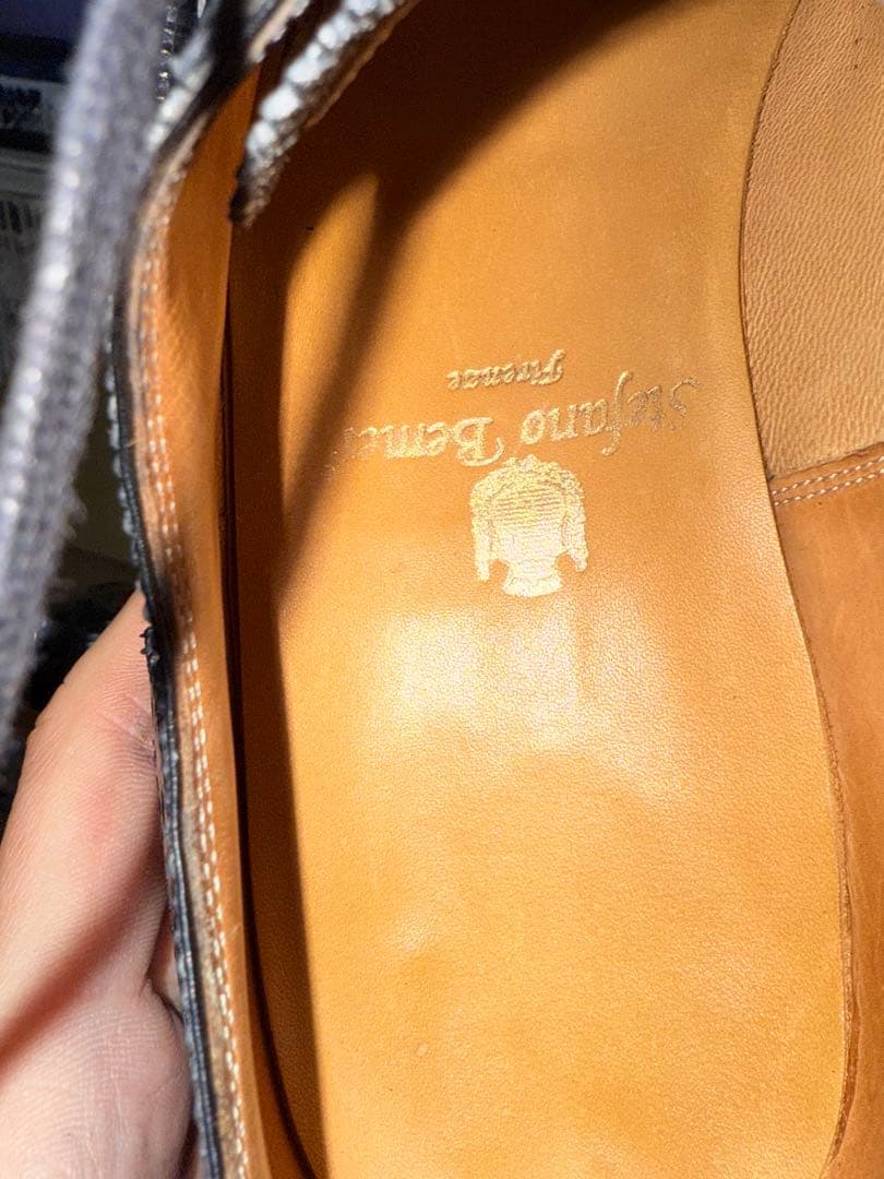 【希少美品】ステファノベーメル 39 フルブローグ 黒 外刻印 存命期　601