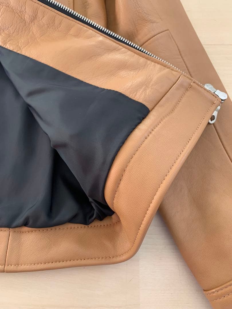 メンズビギ　【キャメル】シングルライダース 羊革 M　Rattle Trap