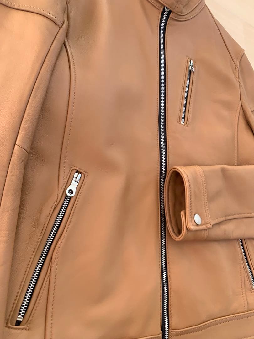 メンズビギ　【キャメル】シングルライダース 羊革 M　Rattle Trap