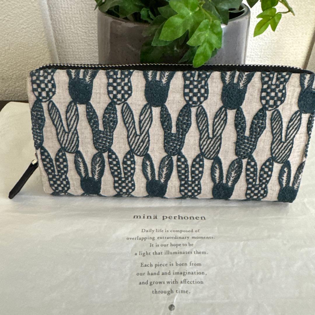 ミナペルホネン pomppia 長財布　ハンドメイド