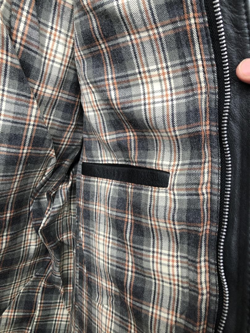 [訳あり]新品 Schott シングルライダースレザージャケット ブラック/XL