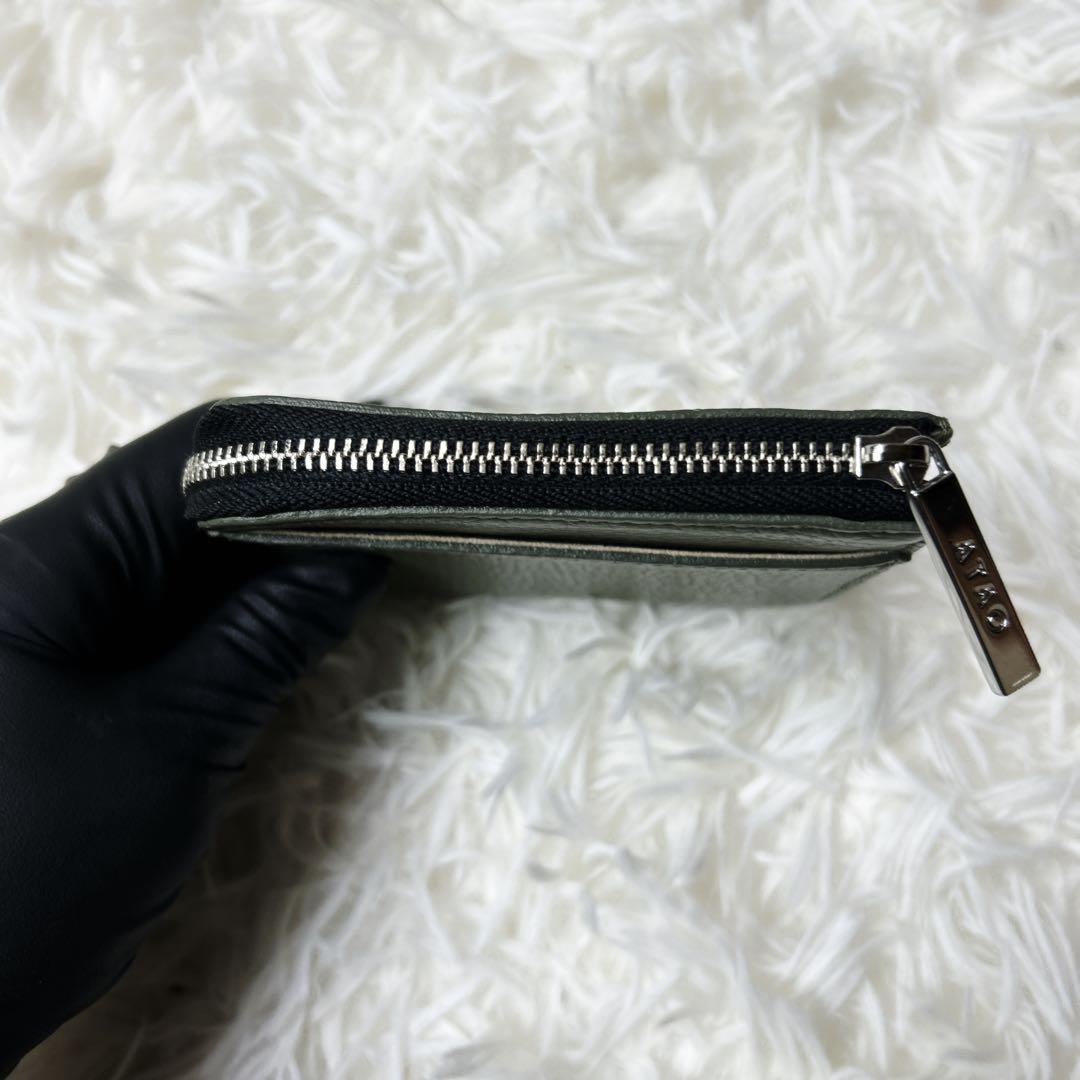 【美品】ATAO アタオ ミニ財布 チェス(CHESS) クロサイ 緑 刺繍