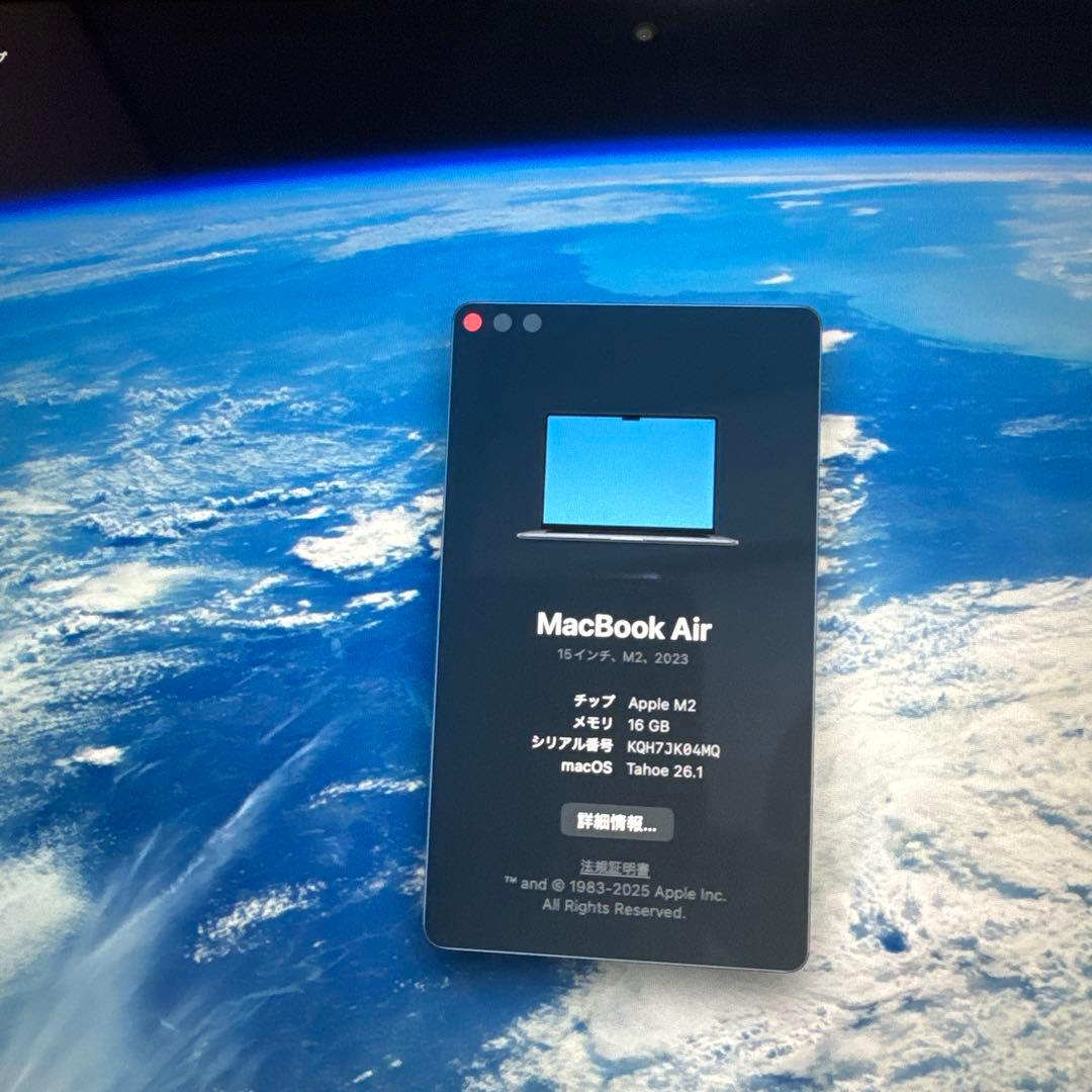 MacBook本体 MacBook air M2 16GB 512GB