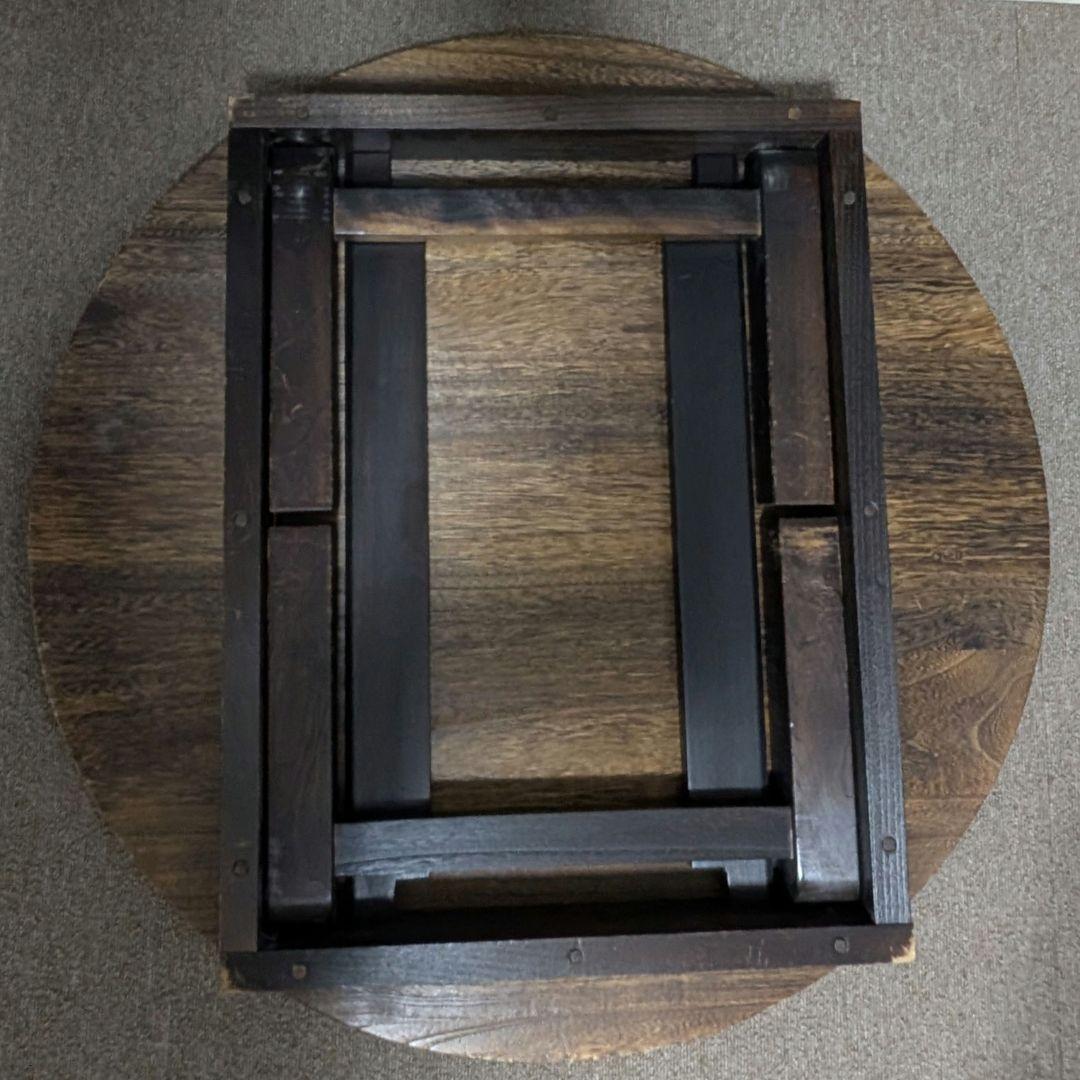 タモ材　座卓　丸テーブル　ちゃぶ台 昭和　レトロ　アンティーク　ヴィンテージ