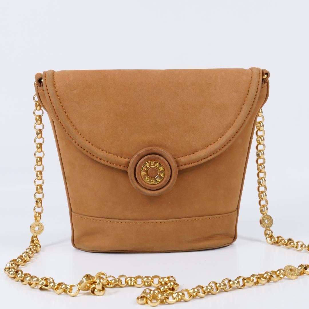 美品✨ティファニー チェーン ショルダーバッグ スエード サークルロゴ