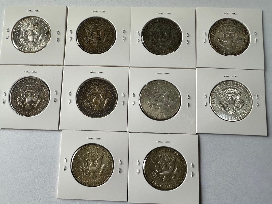 アメリカ銀貨　10枚　1964年 ケネディ銀貨　古銭銀貨　ハーフダラー銀貨 本物