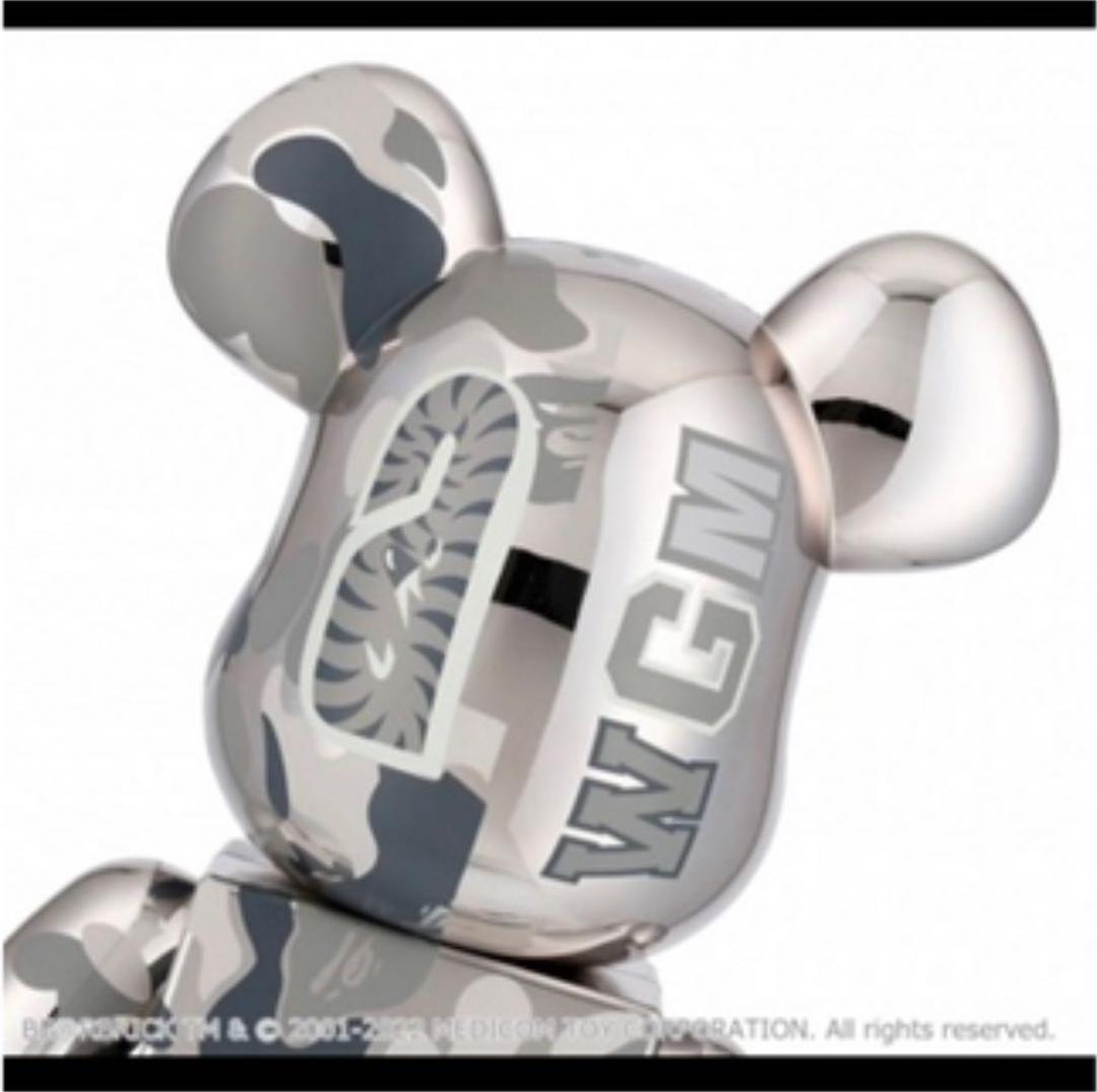 新品 ABC CAMO SHARK BE@RBRICK 1000% シルバー