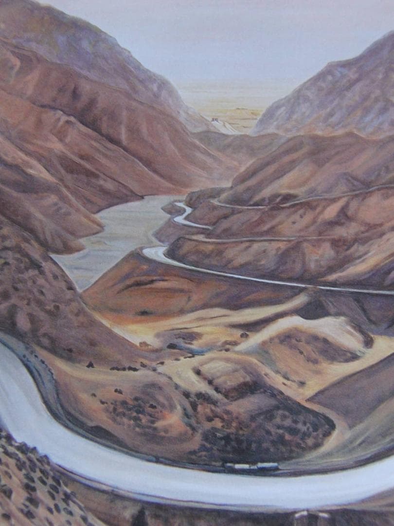 井上俊郎、【カイバル峠（ガンダーラへの道、パキスタン）】、希少な額装用画集より