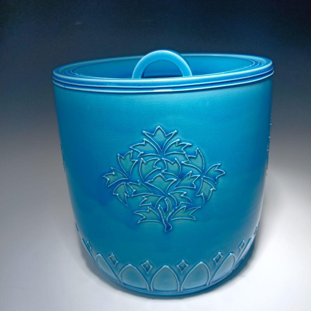 茶道具　松谷造　浅黄交趾古銅模様　 水指　共箱