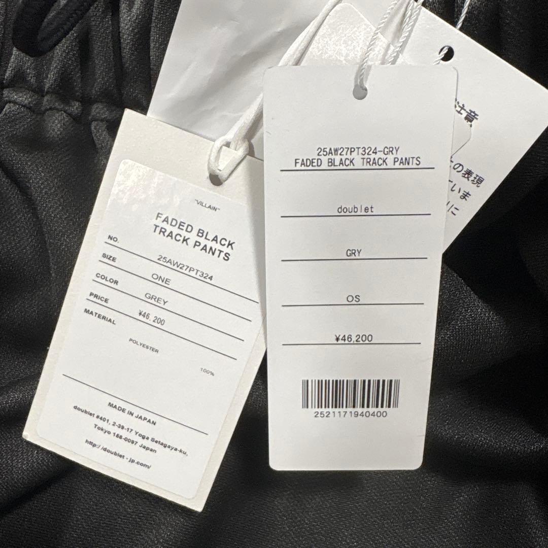 【doublet】トラックパンツ FADED BLACK TRACK PANTS