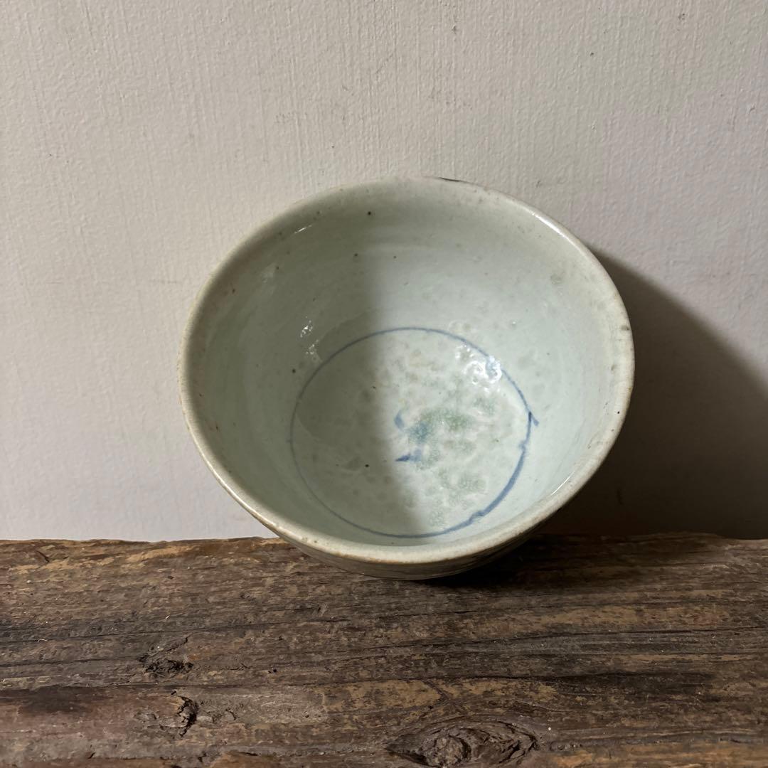 李朝染付草花紋鉢　朝鮮古美術　白磁　茶道具　韓国骨董　アンティーク　白洲正子