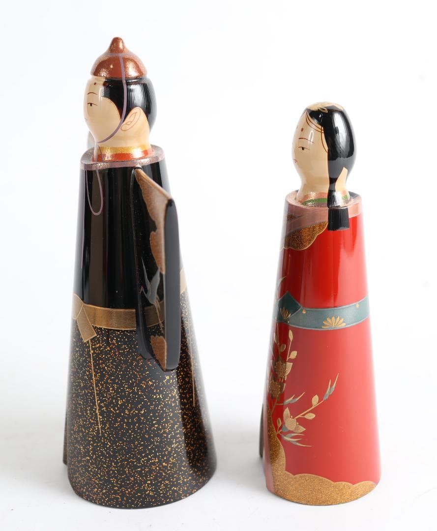 輪島塗 福久清一 立雛 雛道具 共箱