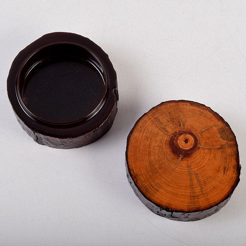 茶道具　加賀蒔絵師　川上峰春作　メダカ図　松皮竹香合　共箱　V　9127