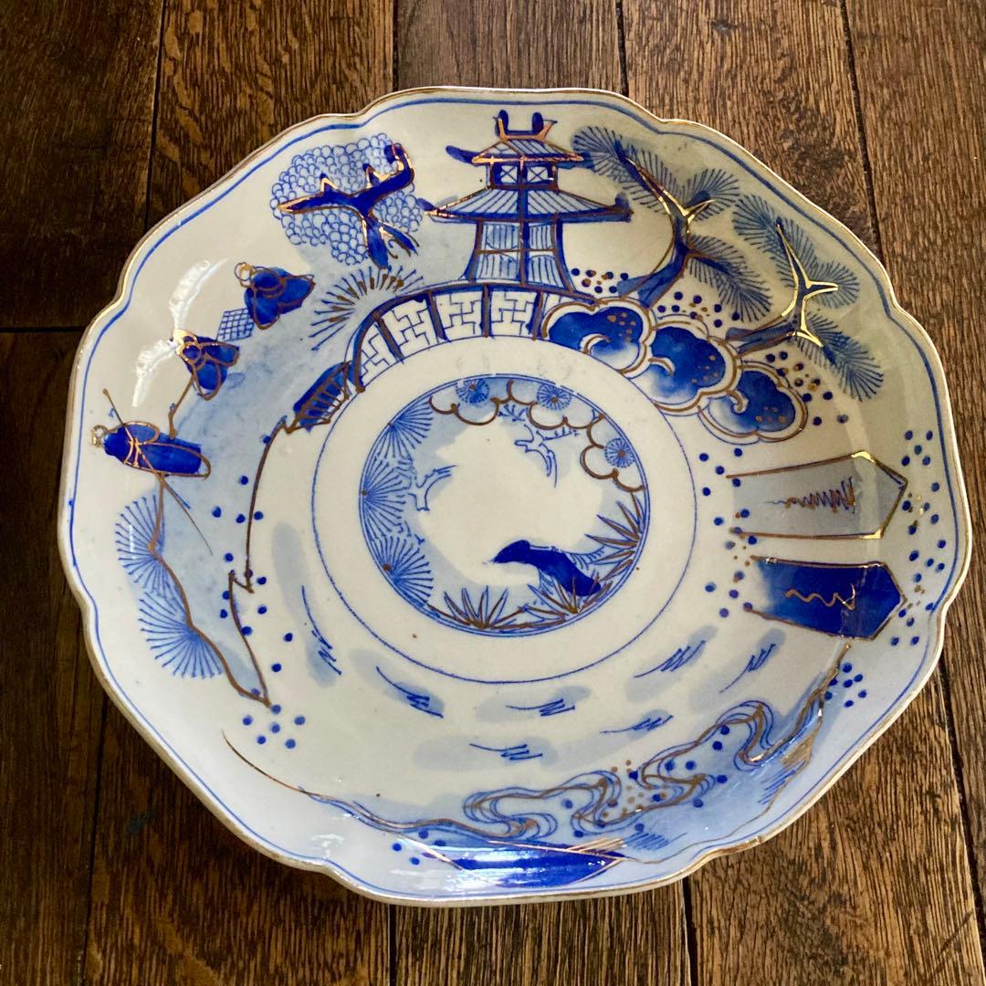 伊万里 皿 染付 金彩 色絵 6枚 染付金彩2枚