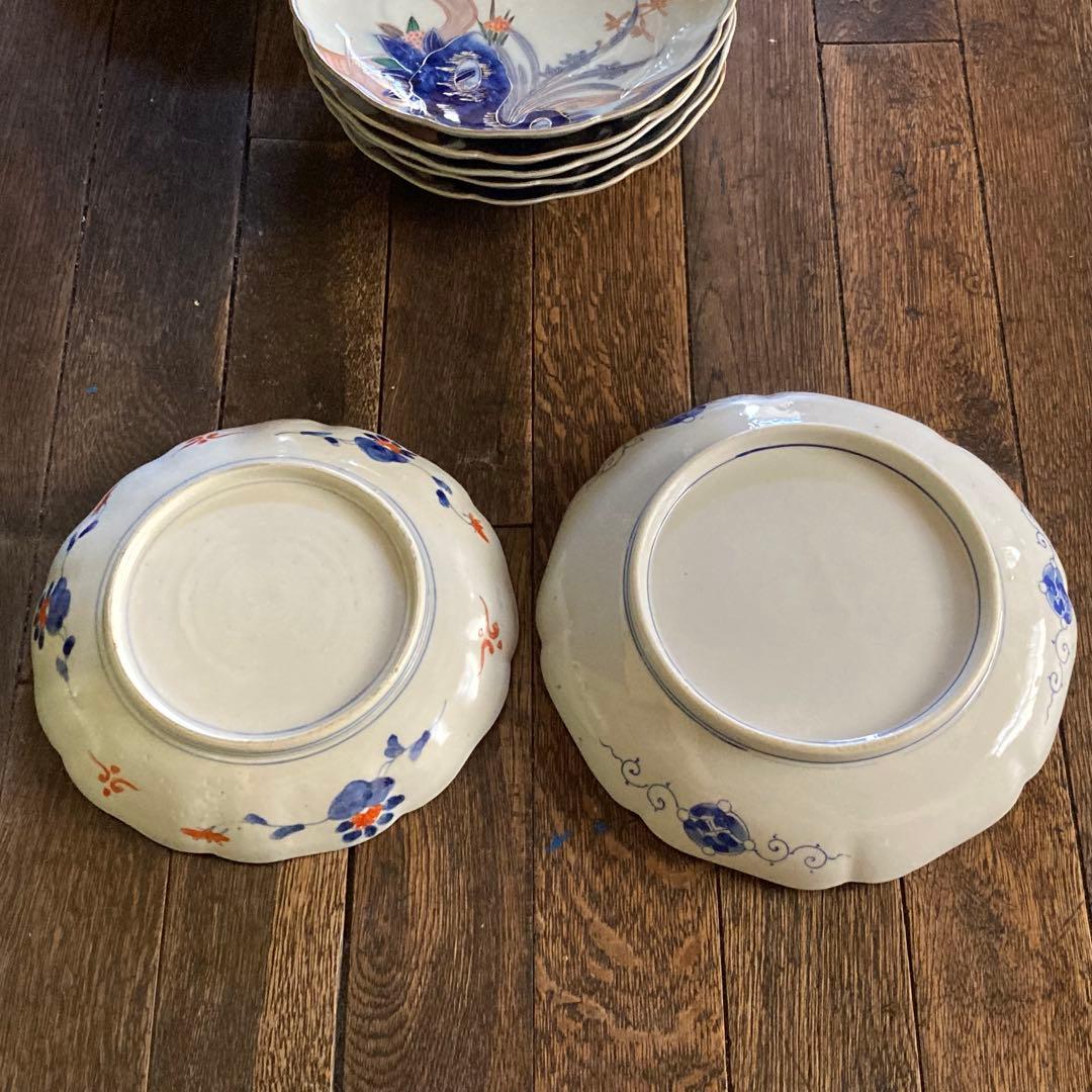 伊万里 皿 染付 金彩 色絵 6枚 染付金彩2枚