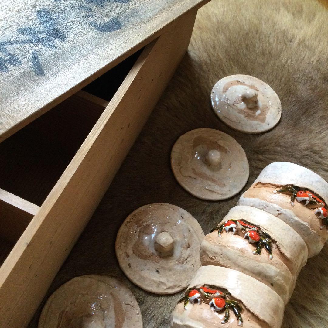 伊予　松山　楽山焼　茶器5客揃い