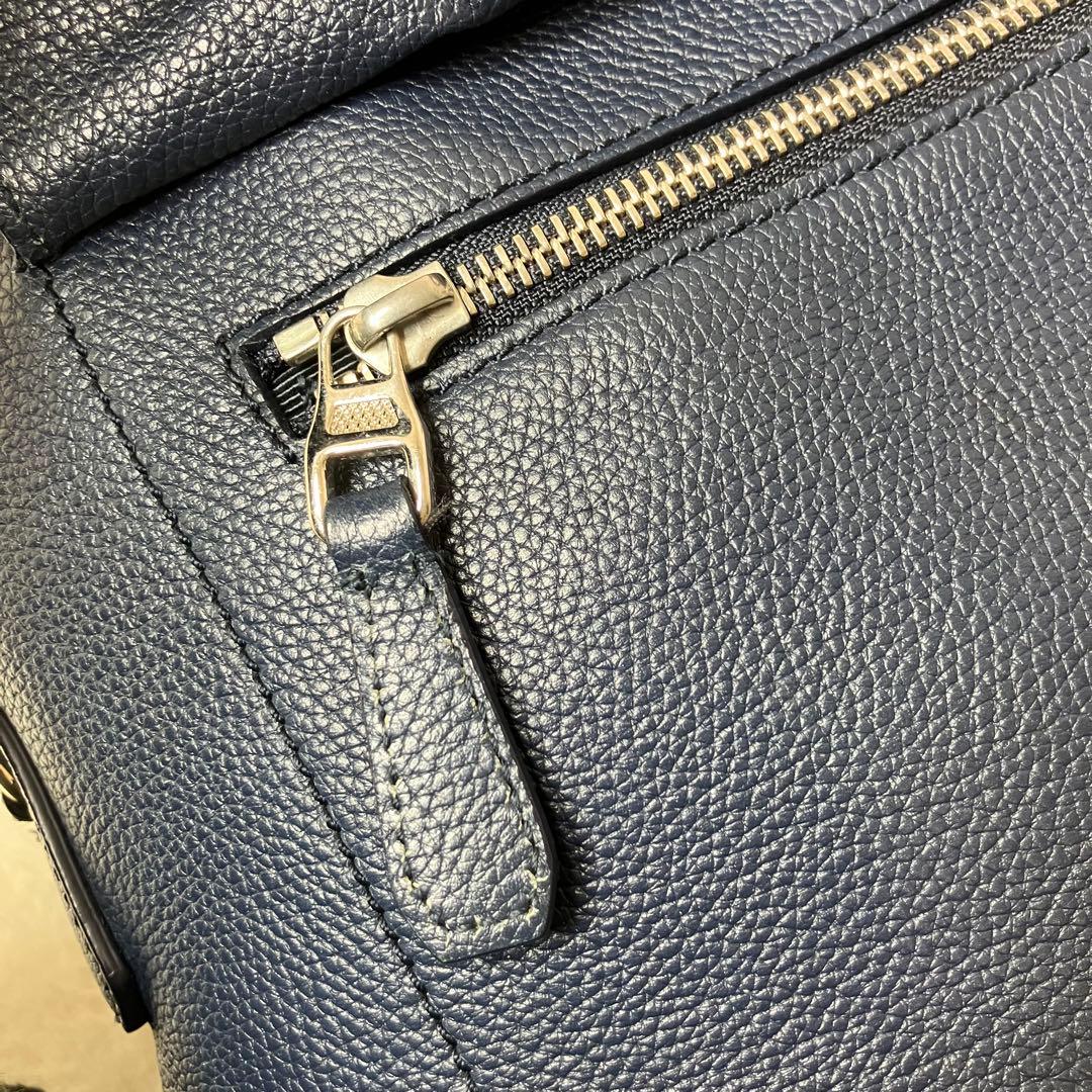 ダンヒル✨ベルグレイヴ グレインカーフレザー A4 ビジネスバッグ ネイビー