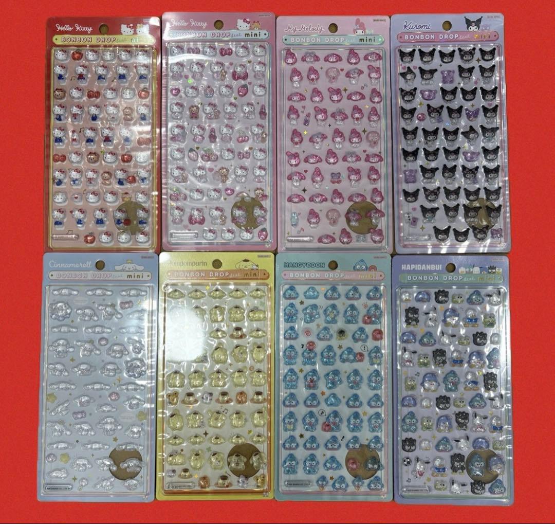 【新作】サンリオ ボンボンドロップシール mini 8種セット